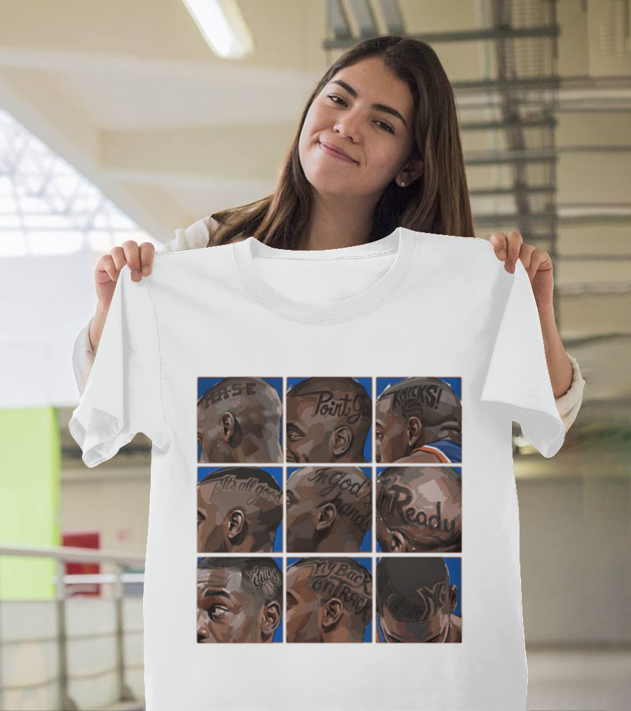 Baseline Cuts Knicks Players Hair Art 2026 Quotes And Logos T-Shirt