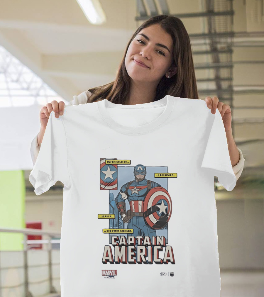 Captain America Marvel Comics Bold Soldier Shield Hero T-Shirt