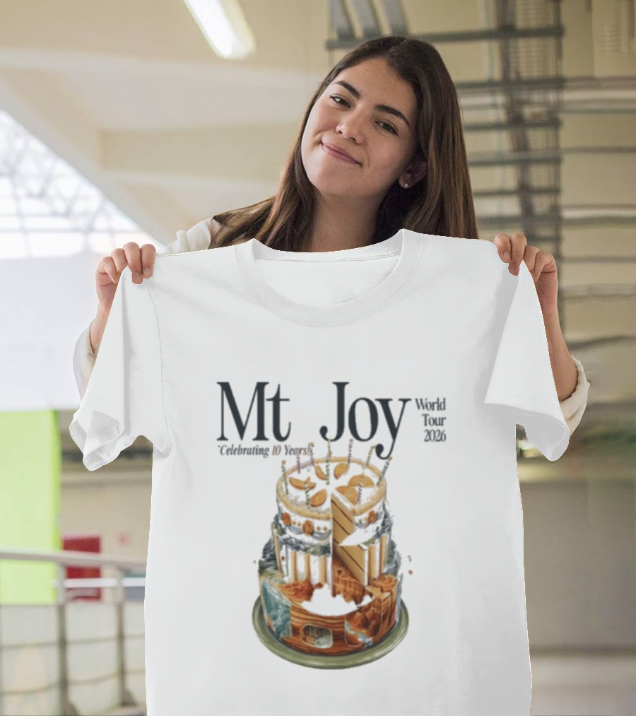 Mt. Joy Celebrating 10 Years World Tour 2026 Cake T-Shirt