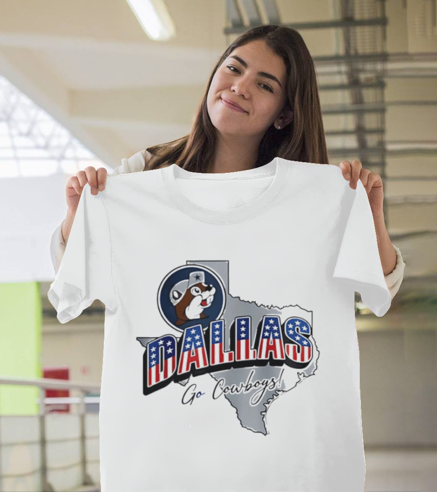 Dallas Cowboys Buc Ee's Patriotic Texas Map Go Cowboys T-Shirt