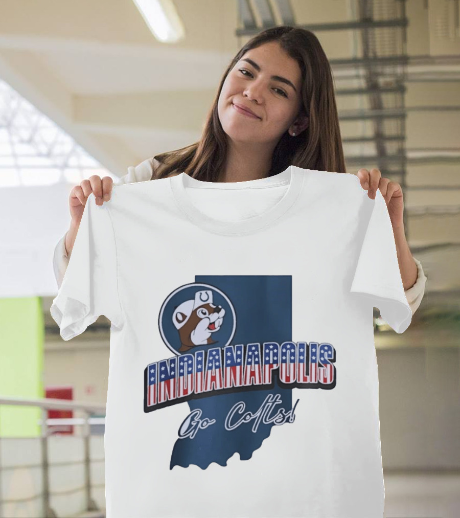 Indianapolis Colts Buc Ee's Patriotic Indiana Map Go Colts T-Shirt