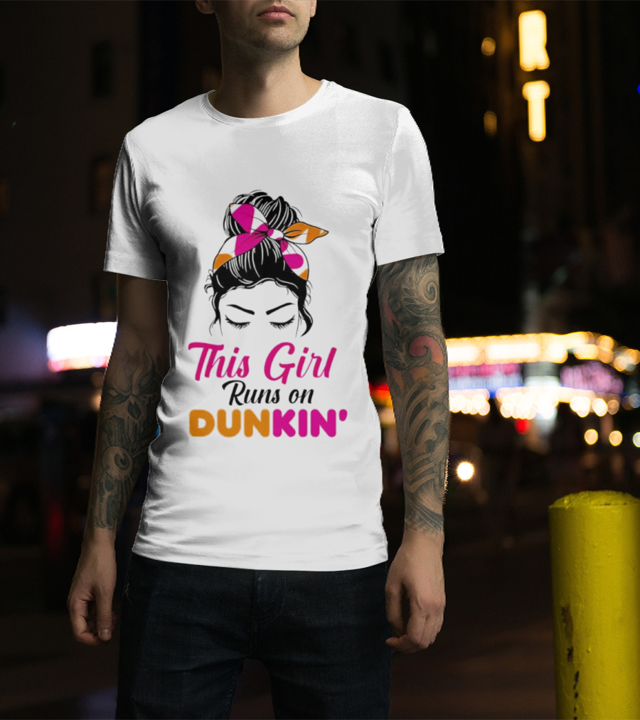 This Girl Runs On Dunkin' Coffee Headband T-Shirt