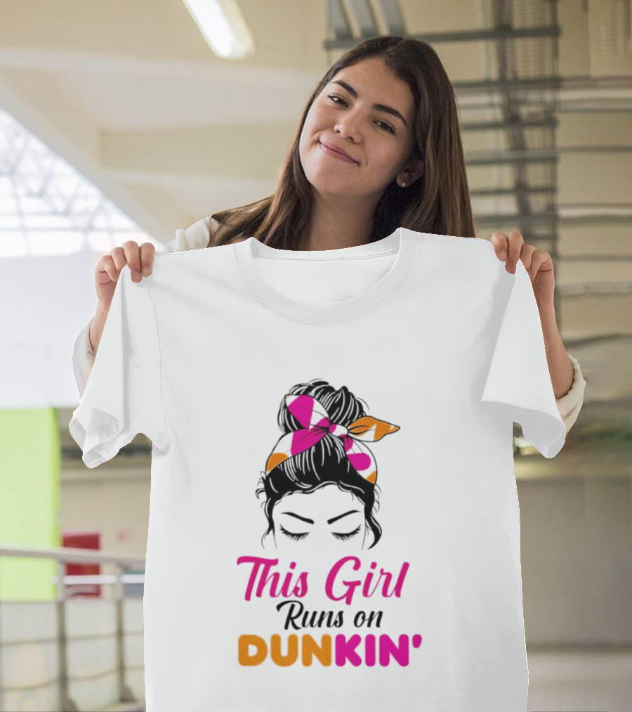 This Girl Runs On Dunkin' Coffee Headband T-Shirt