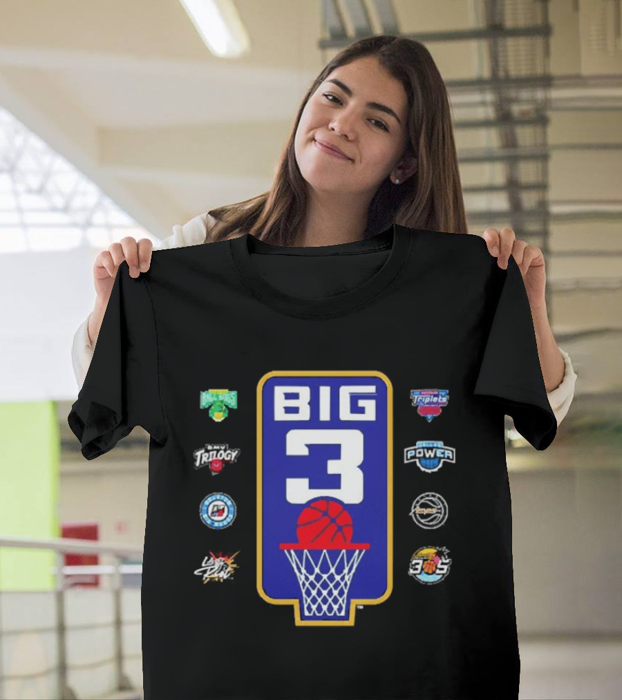 BIG3 Trilogy Killer 3s 3 Headed Monsters Ball Hogs Triplets 3s Company Power Aliens Ghost Ballers T-Shirt