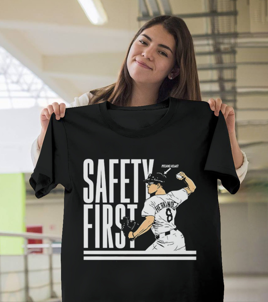 Kike Hernandez Safety First Number 8 Dodgers Baseball T-Shirt