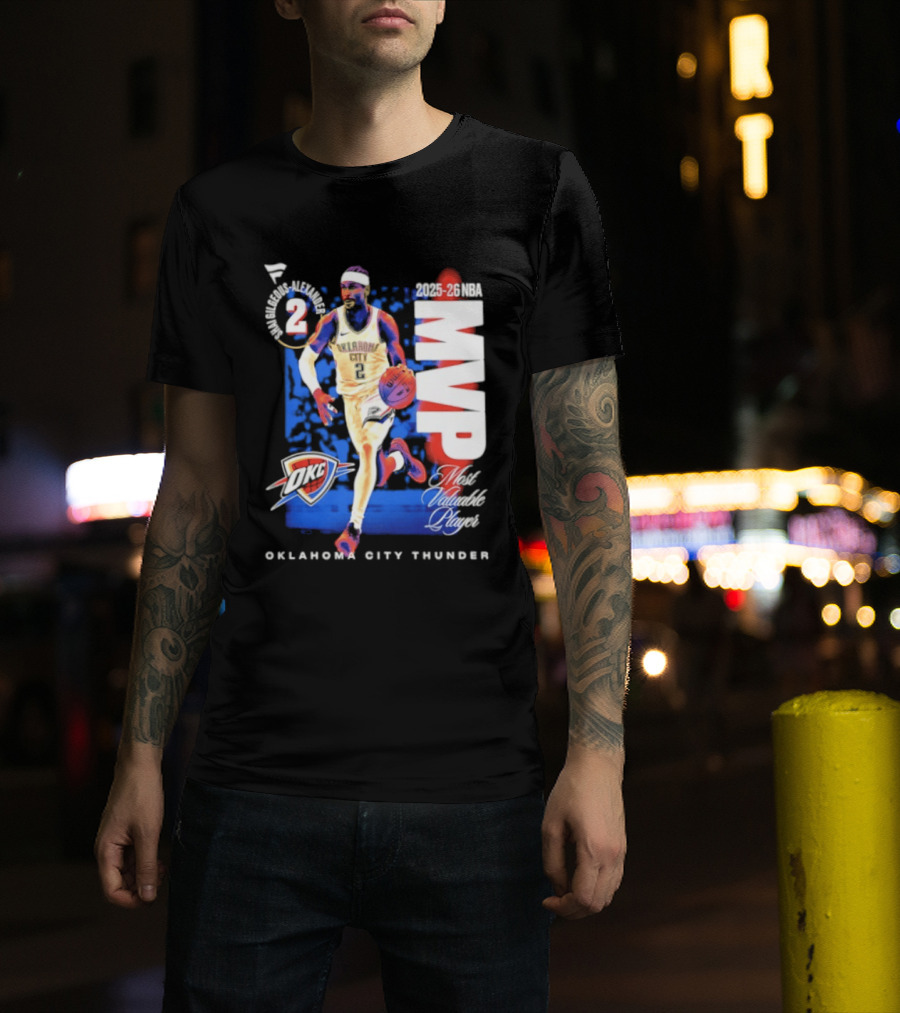 Oklahoma City Thunder Shai Gilgeous Alexander 2025 26 NBA MVP 2 Basketball Legend T-Shirt