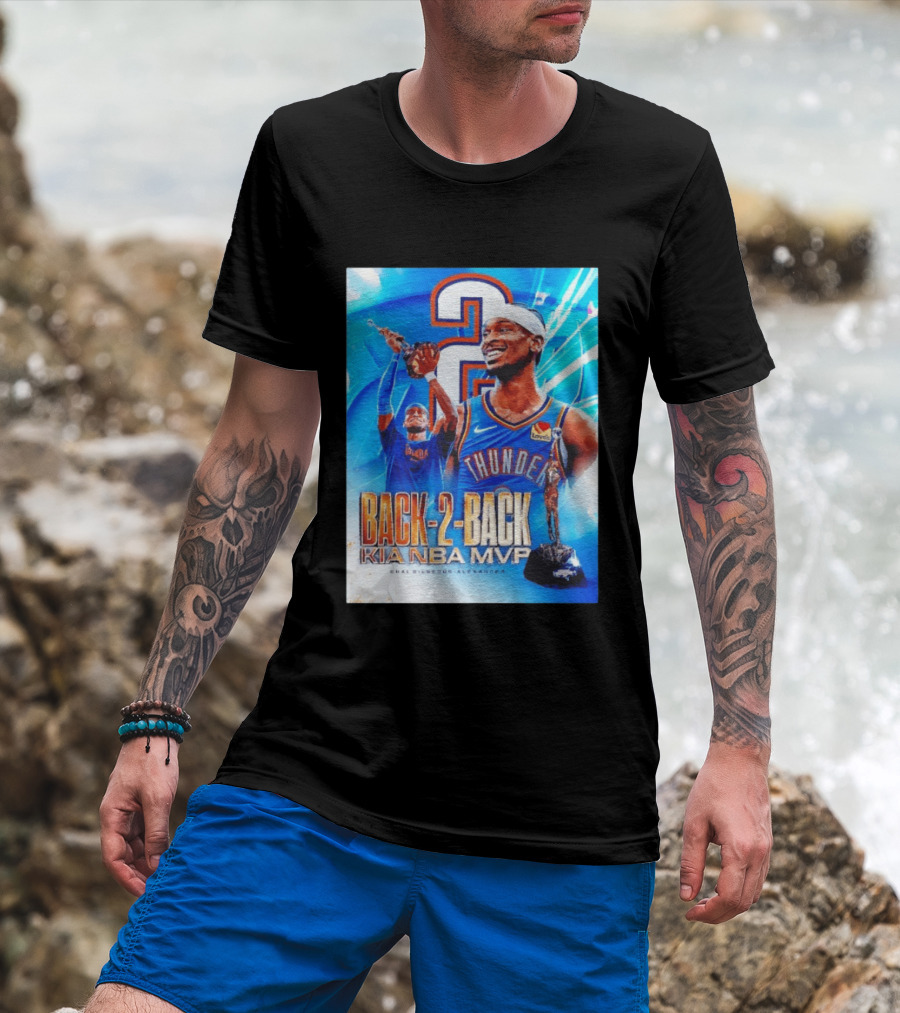 Shai Gilgeous Alexander OKC Thunder Back 2 Back Kia NBA MVP T-Shirt