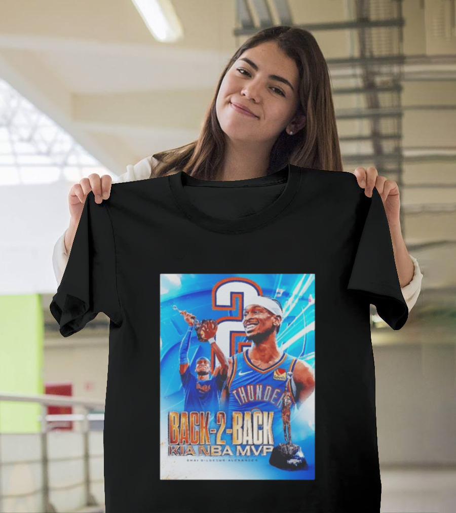 Shai Gilgeous Alexander OKC Thunder Back 2 Back Kia NBA MVP T-Shirt