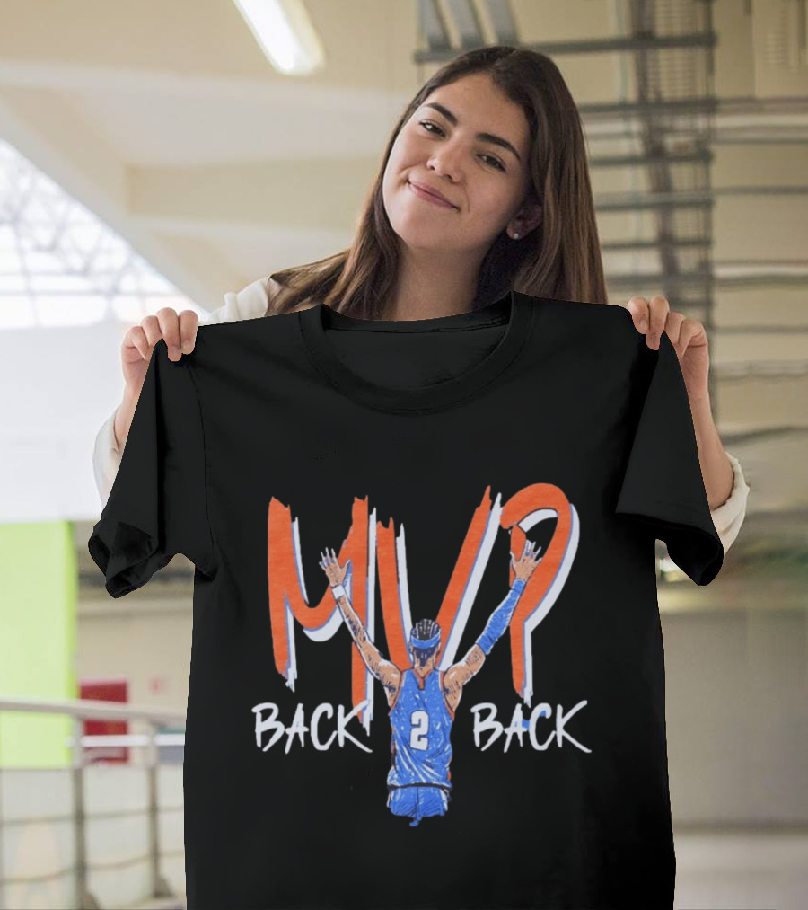 Shai Gilgeous Alexander MVP Back 2 Back OKC Thunder Basketball T-Shirt