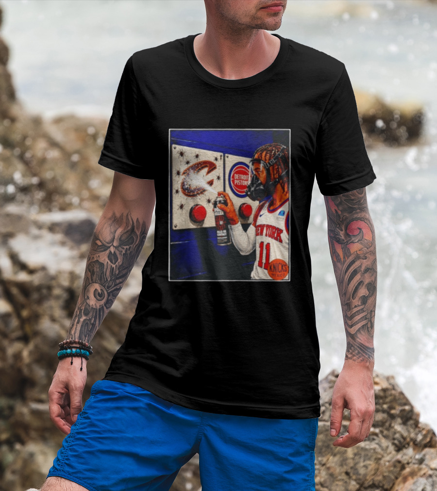 Spider Killer Jalen Brunson 11 New York Knicks Cavaliers Pistons Spray Knicks Mexico T-Shirt