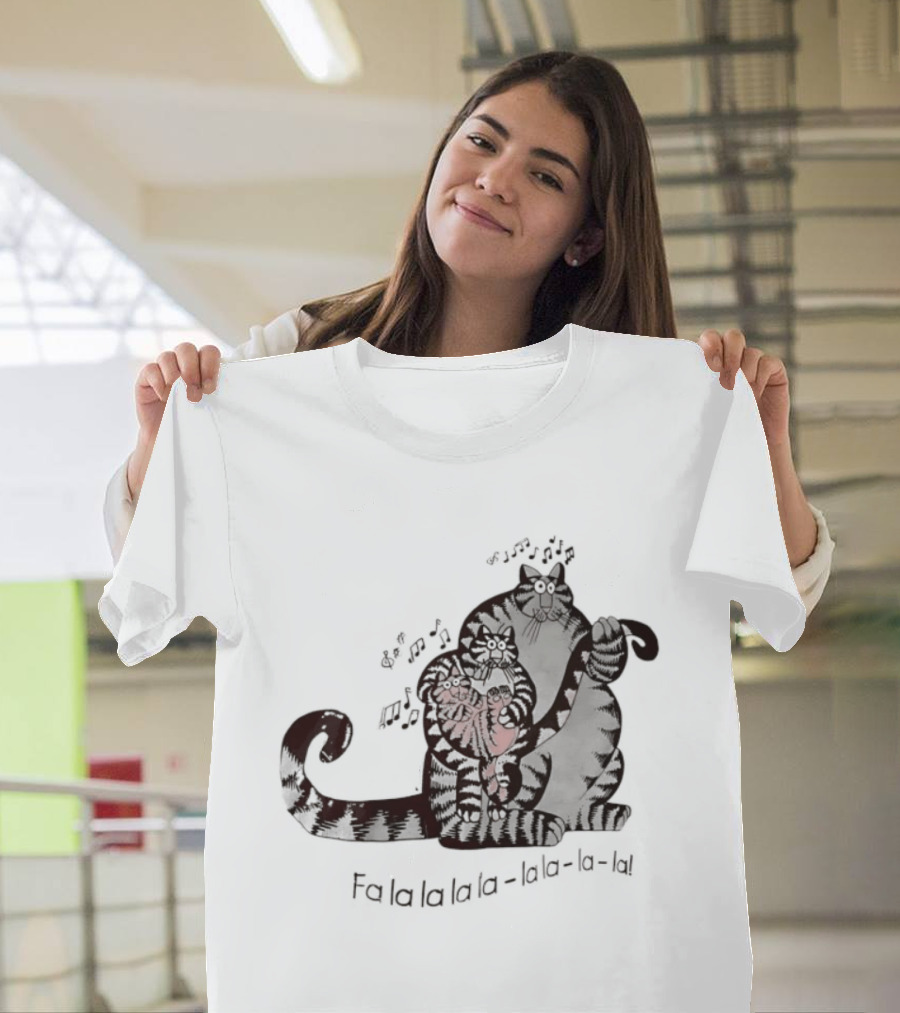 B. Kliban Cat Fa La La La La La La Singing Holiday Cat T-Shirt