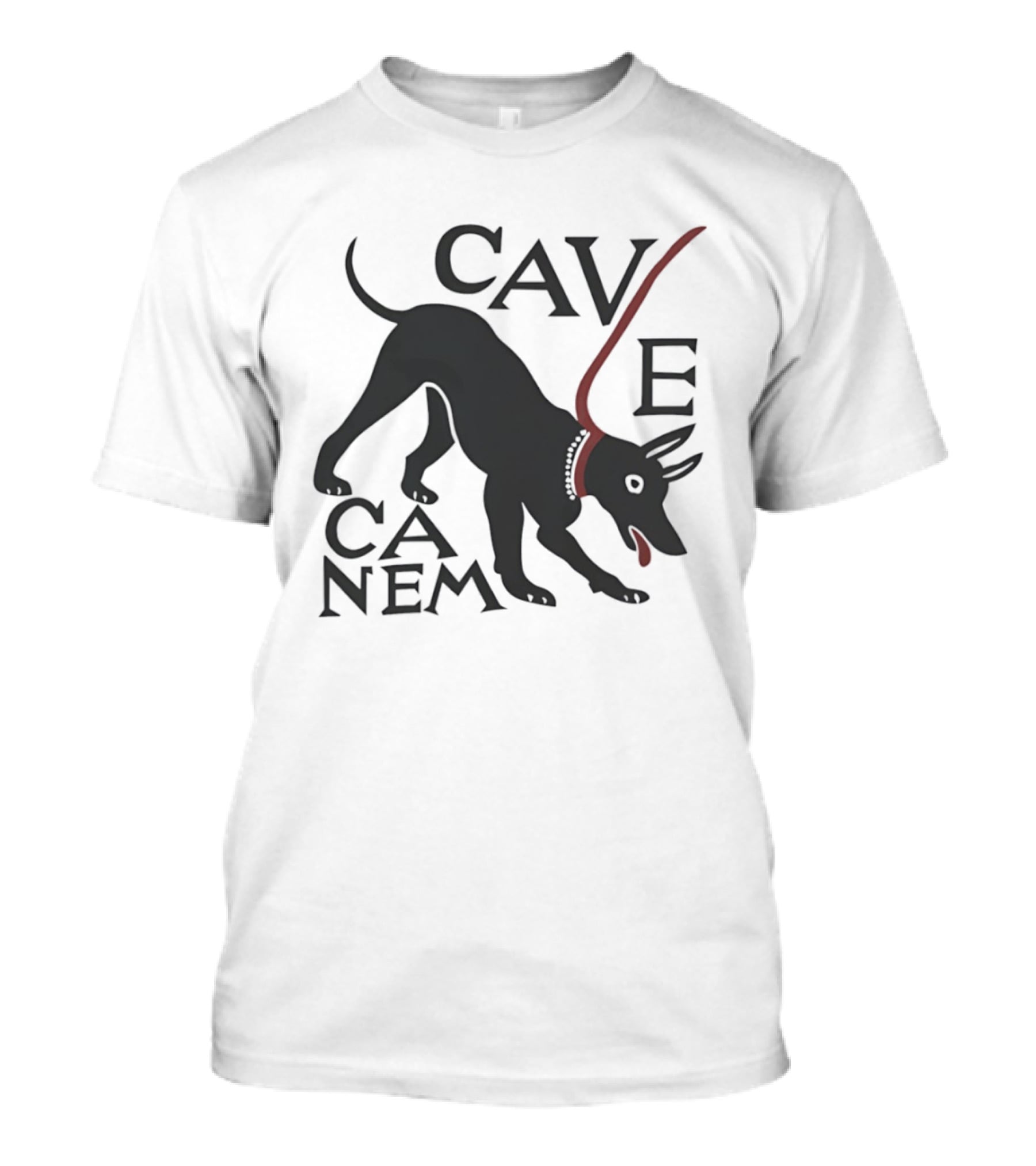 Cave Canem Beware Of The Dog Black Dog T-Shirt