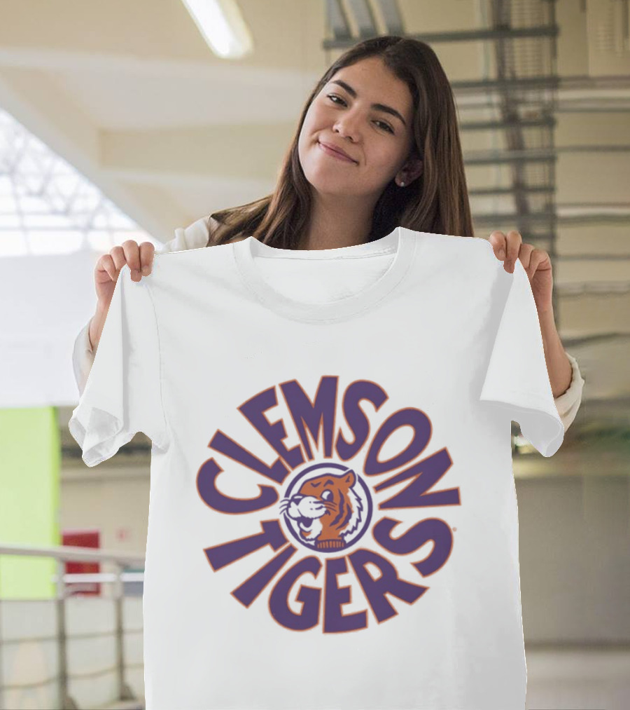 Clemson Tigers Retro Logo Circular T-Shirt