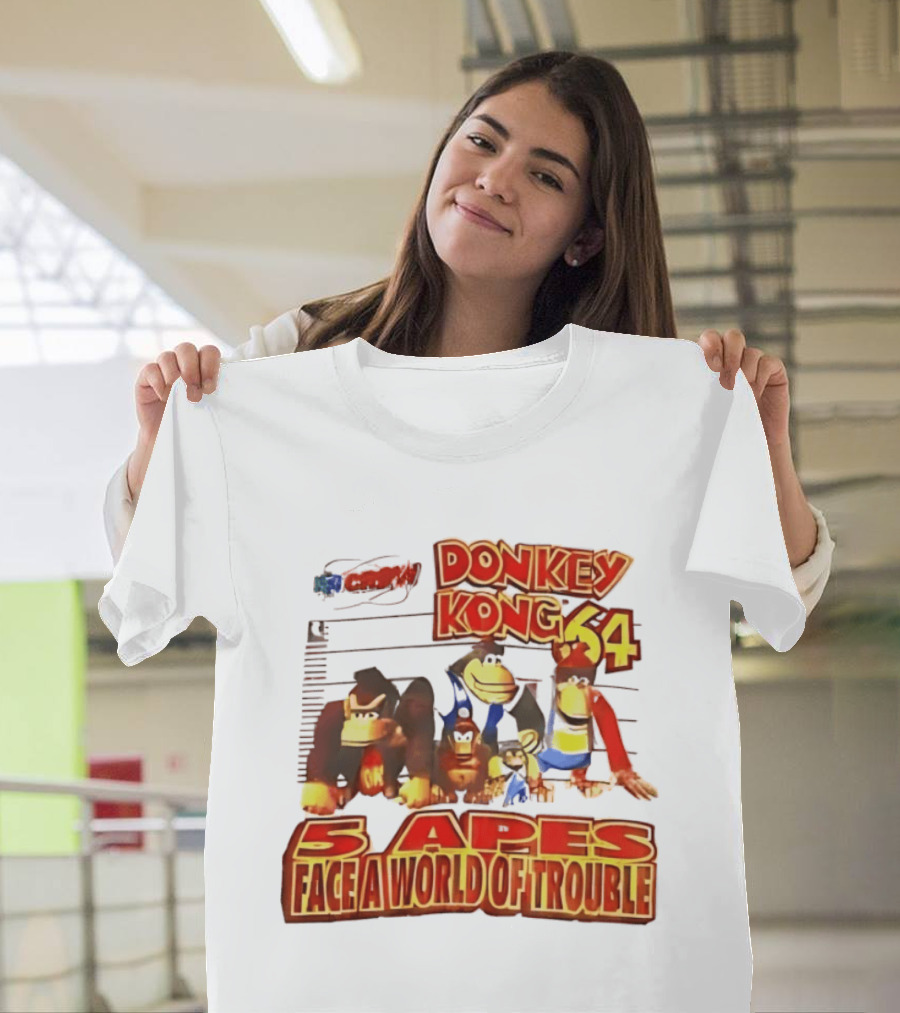 Donkey Kong 64 Five Apes Face A World Of Trouble T-Shirt