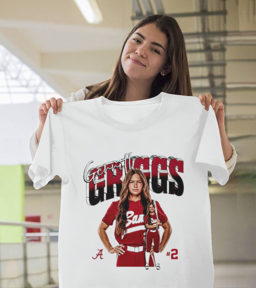 Gerritt Griggs Alabama Softball Player Red Uniform Number 2 T-Shirt