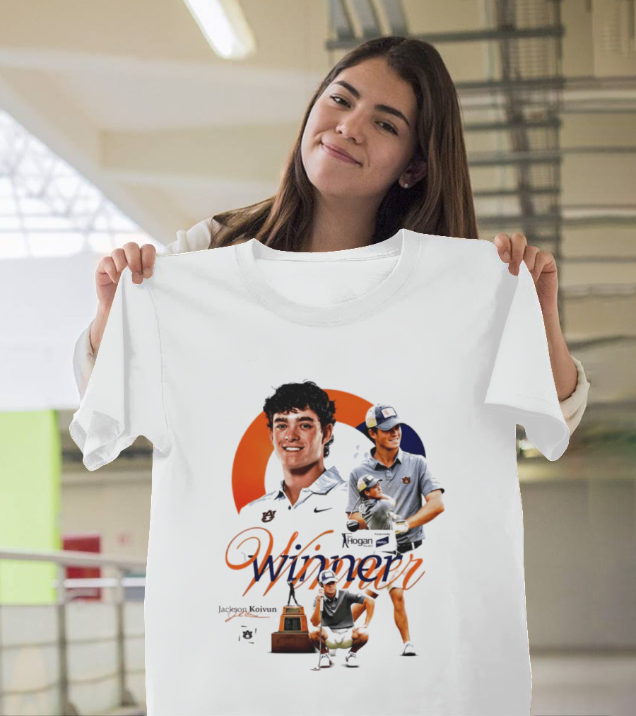 Jackson Koivun Auburn Golf Winner 2026 Trophy Nike Auburn University Golfers T-Shirt