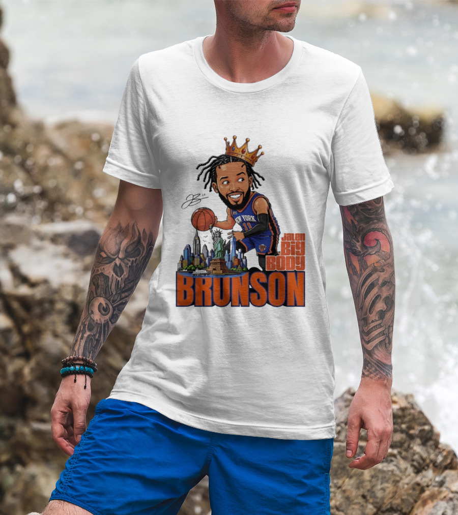 Jalen Brunson New York Knicks Big Body Crown Basketball Skyline Statue Of Liberty T-Shirt