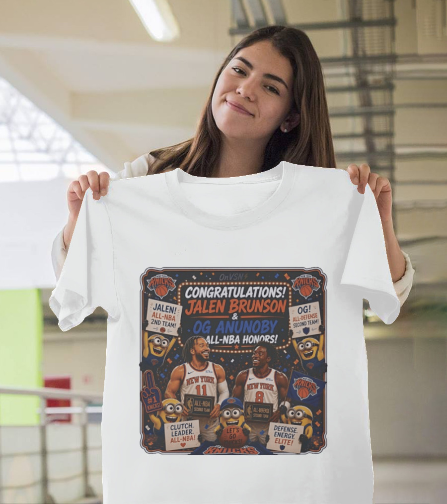 Congratulations Jalen Brunson OG Anunoby New York Knicks AllNBA Honors Second Team T-Shirt