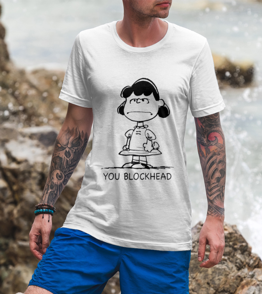 Lucy Peanuts You Blockhead Classic Comic T-Shirt