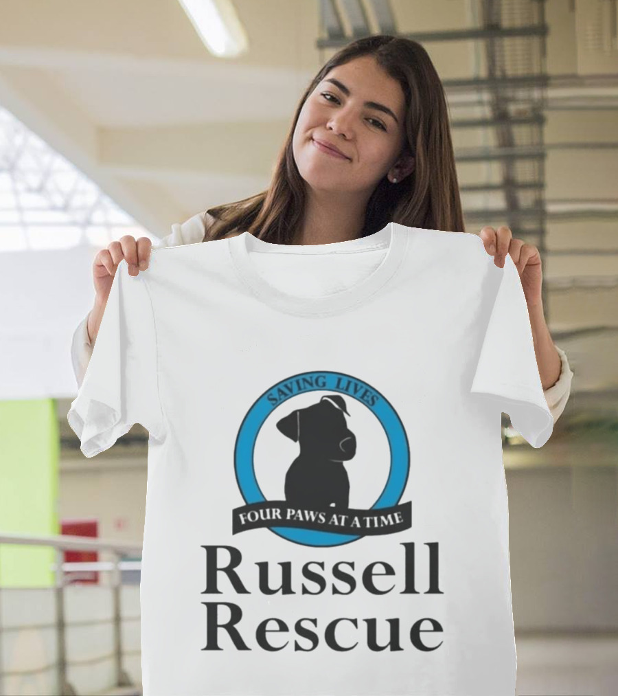Russell Rescue Saving Lives Four Paws At A Time T-Shirt