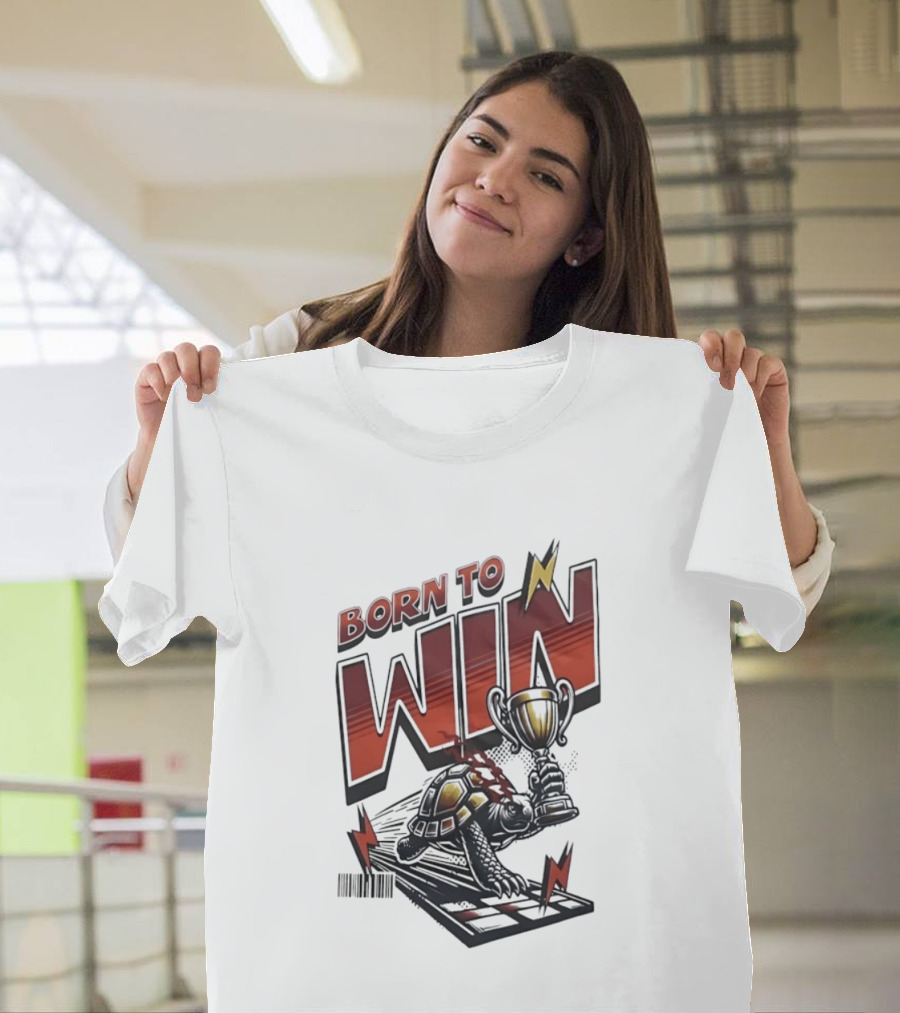 Born To Win Turtle With Trophy Racing T-Shirt