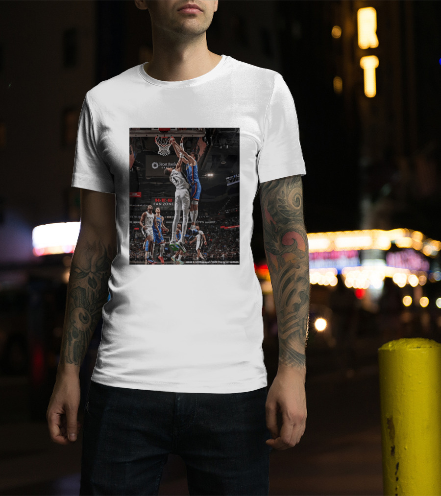Victor Wembanyama San Antonio Spurs Dunk Vs Oklahoma City NBA Action T-Shirt
