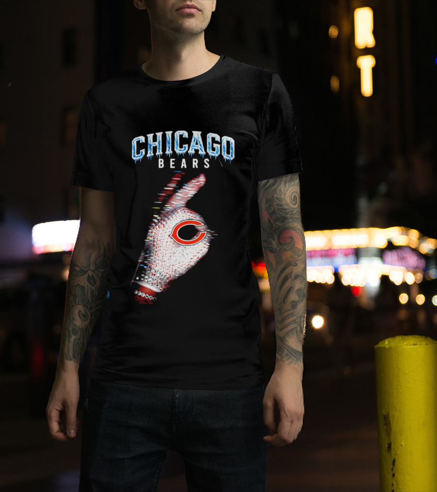 Chicago Bears Iceman 2026 Glitch Effect Football T-Shirt