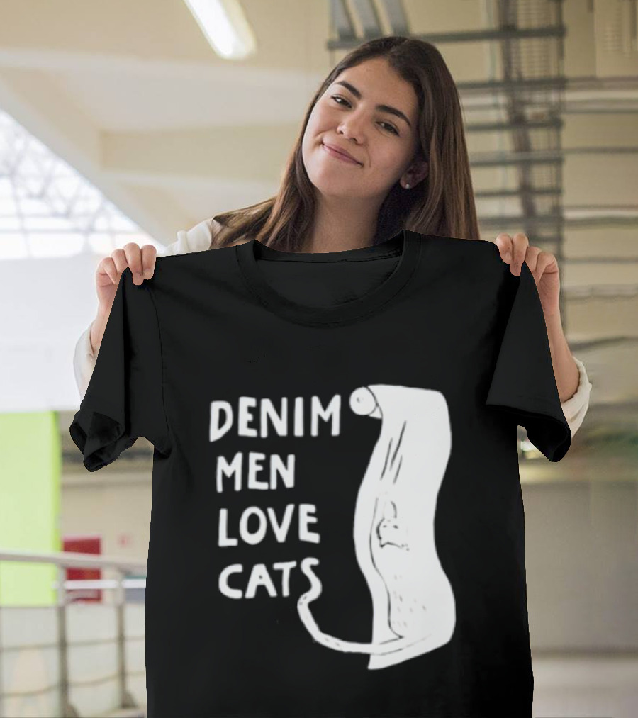 Denim Men Love Cats Fashion T-Shirt