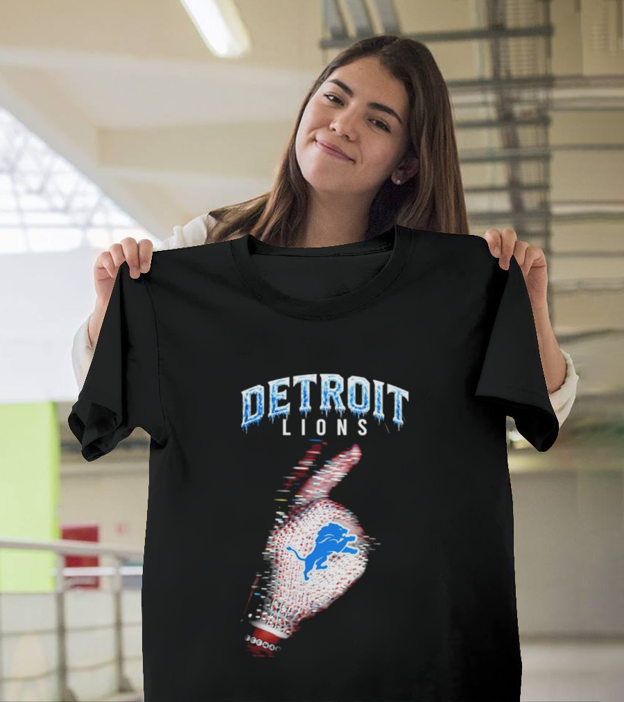 Detroit Lions Iceman 2026 Football Glove Fan T-Shirt