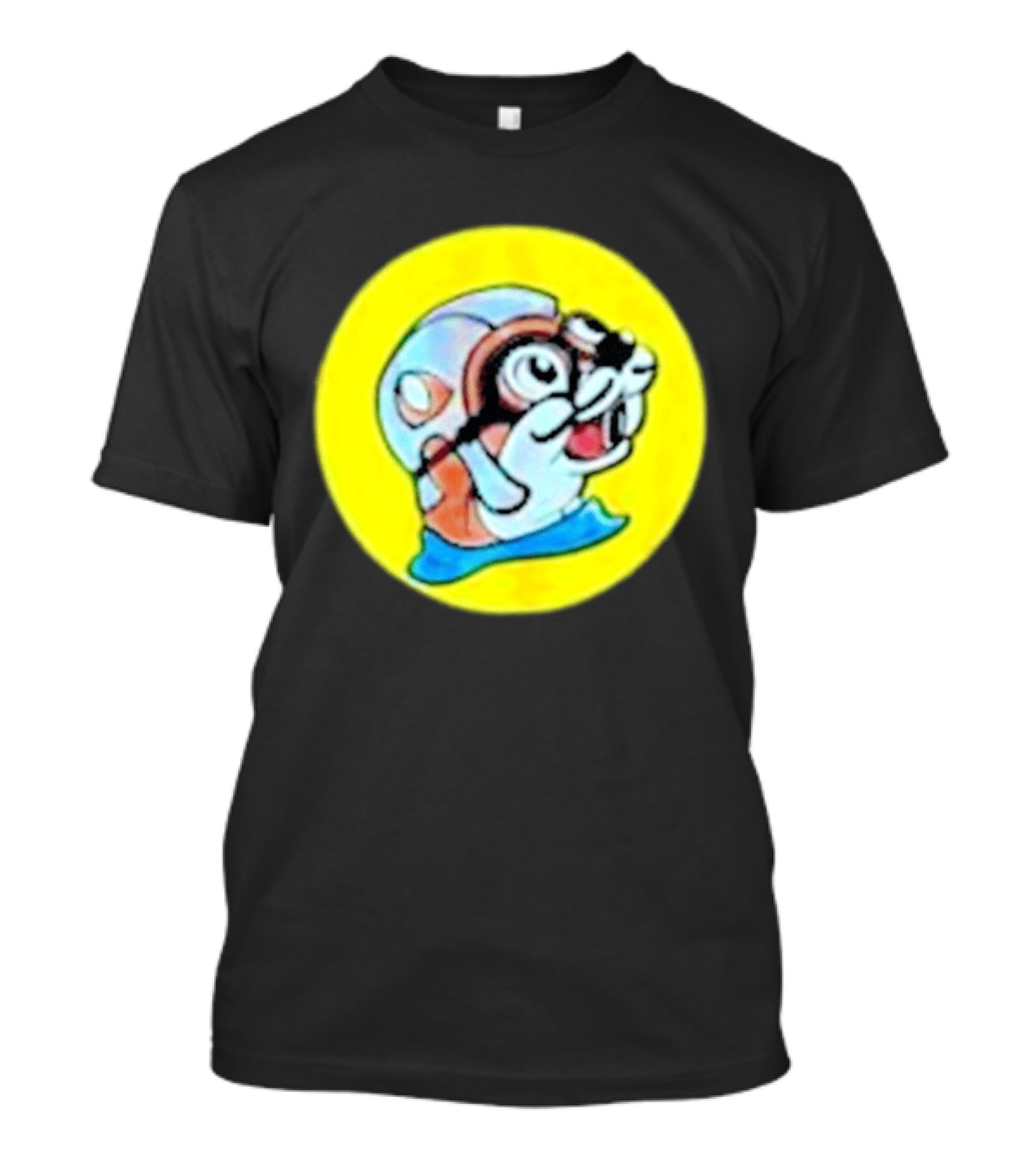 Gloopy Industries The Aquabeaver Cartoon Style Helmet And Water Circle T-Shirt