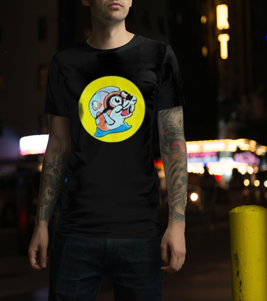 Gloopy Industries The Aquabeaver Cartoon Style Helmet And Water Circle T-Shirt
