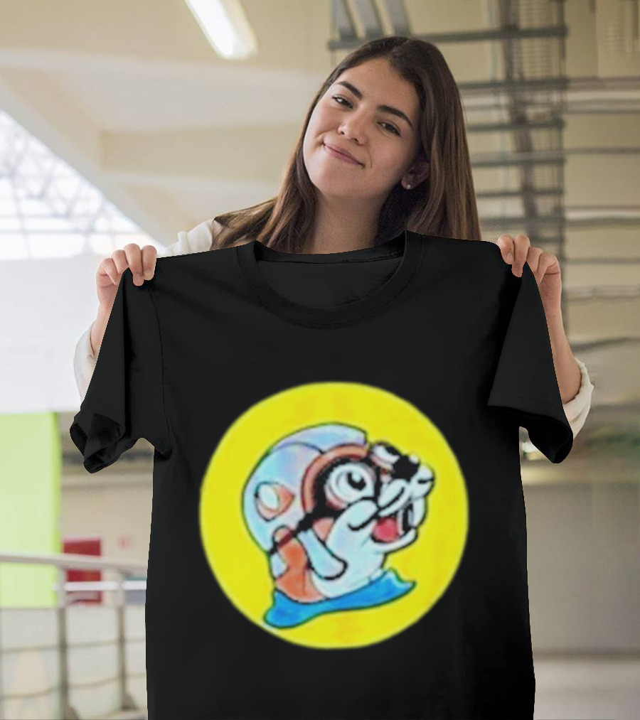 Gloopy Industries The Aquabeaver Cartoon Style Helmet And Water Circle T-Shirt