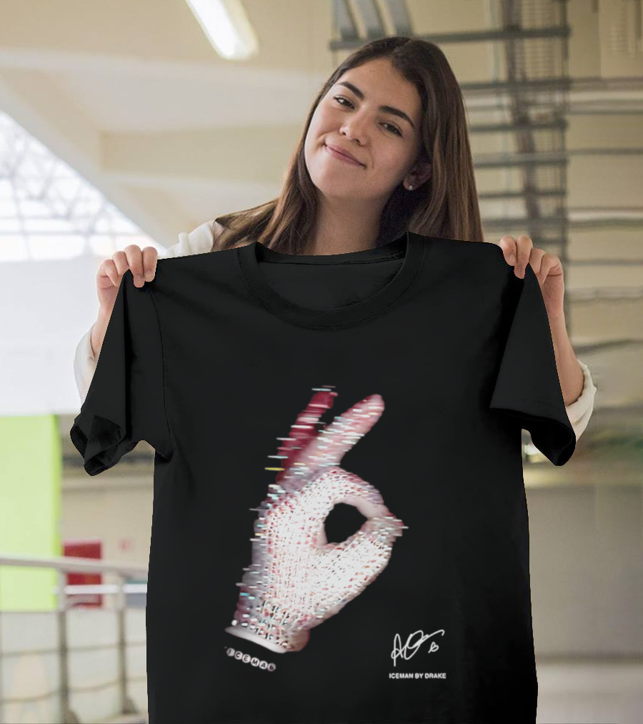 Iceman Hand Gesture By Drake Sign With Rhinestones T-Shirt