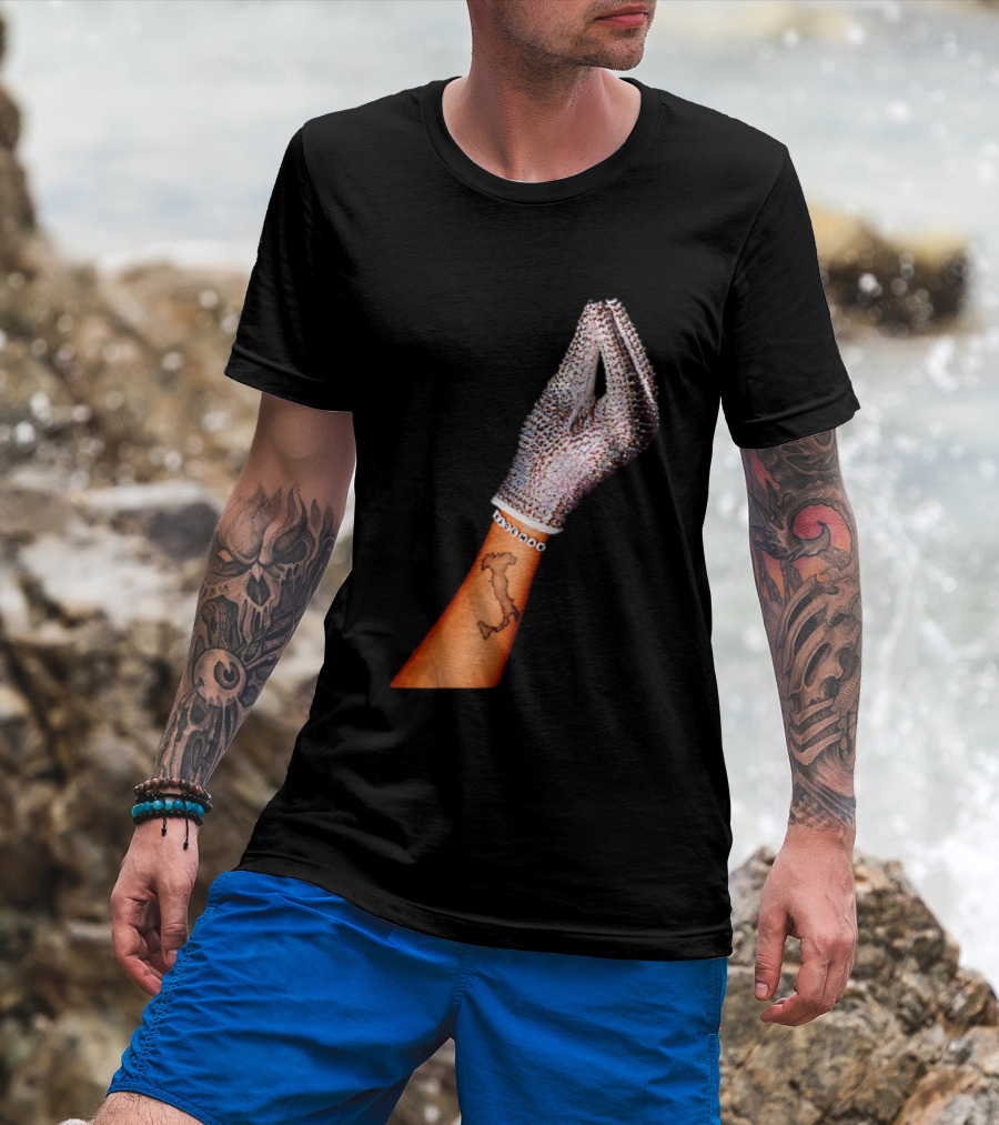 Mademan Italia Drake IceMan Glitter Glove Tattoo T-Shirt