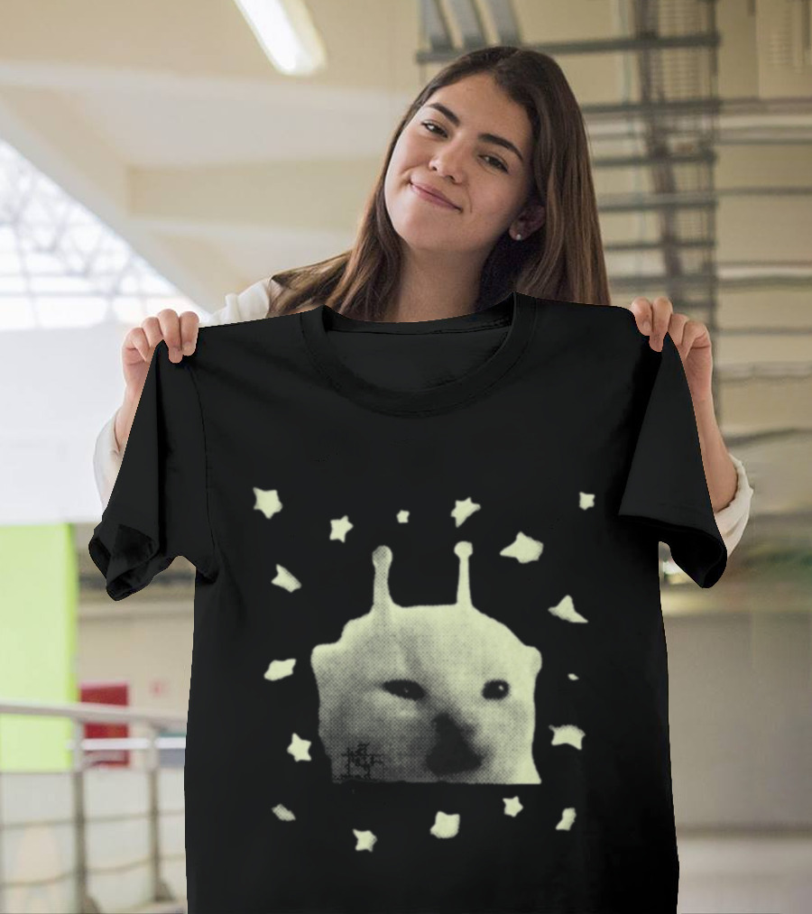 Y2K Alien Cat Meme With Stars T-Shirt