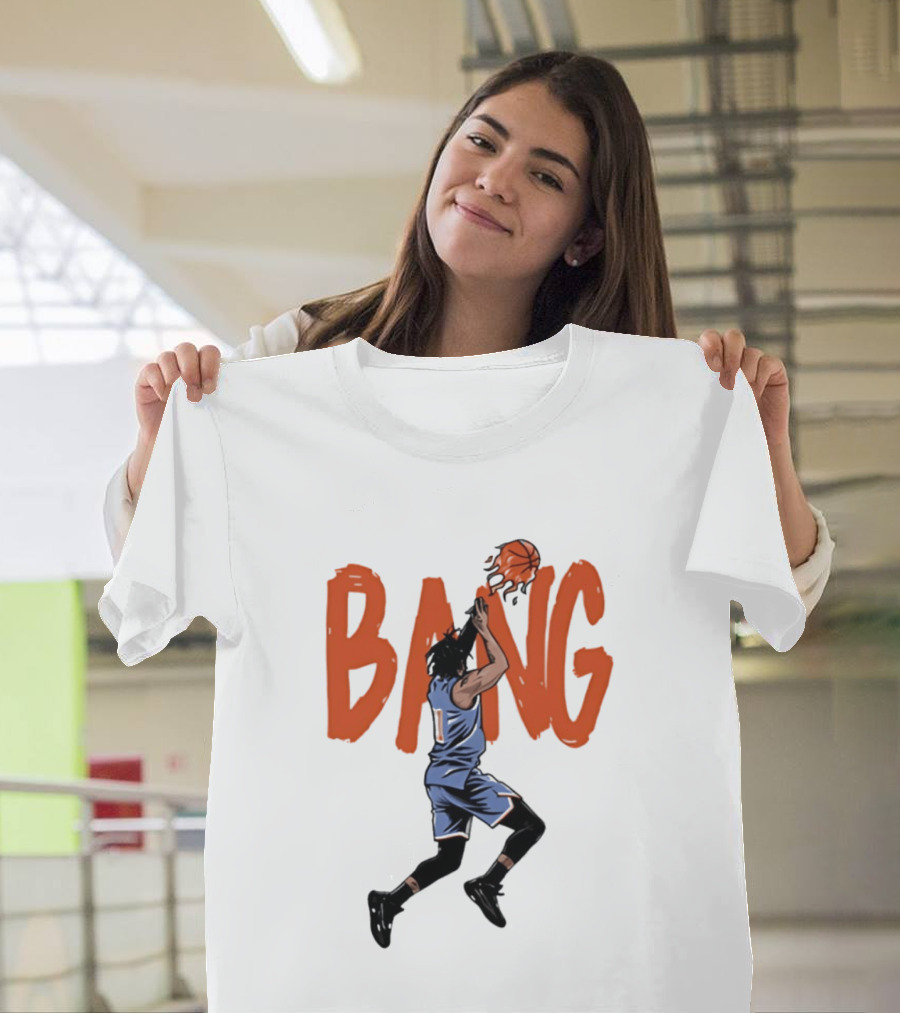 Immanuel Quickley New York Knicks Basketball Player Bang Flaming Shot T-Shirt