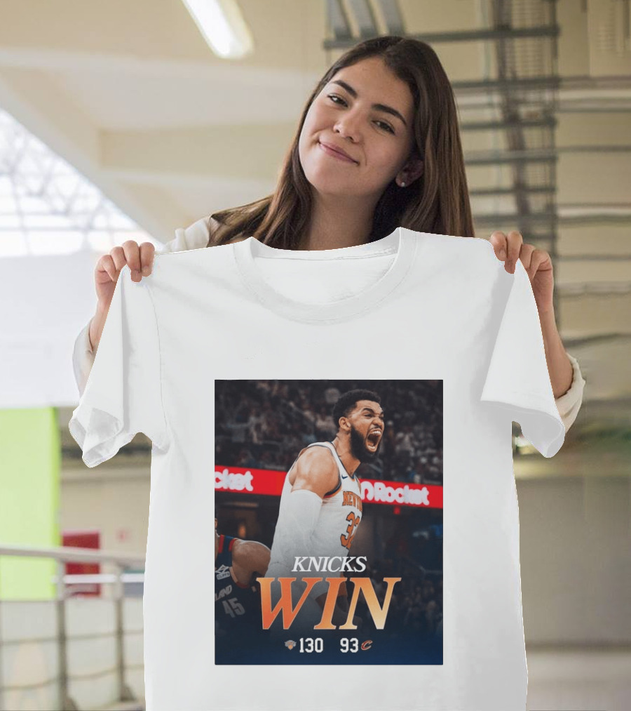 Knicks Win 130 93 Celebration Victory Over Cleveland Playoffs Sweep T-Shirt