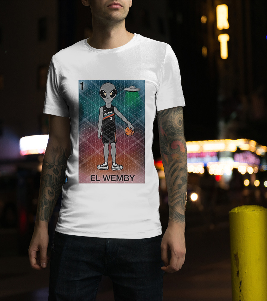 El Wemby San Antonio Spurs Alien UFO Basketball Victor Wembanyama 2026 T-Shirt