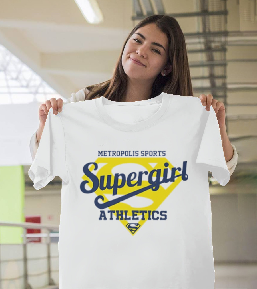 Supergirl Athletics Metropolis Sports Iconic Yellow Shield T-Shirt