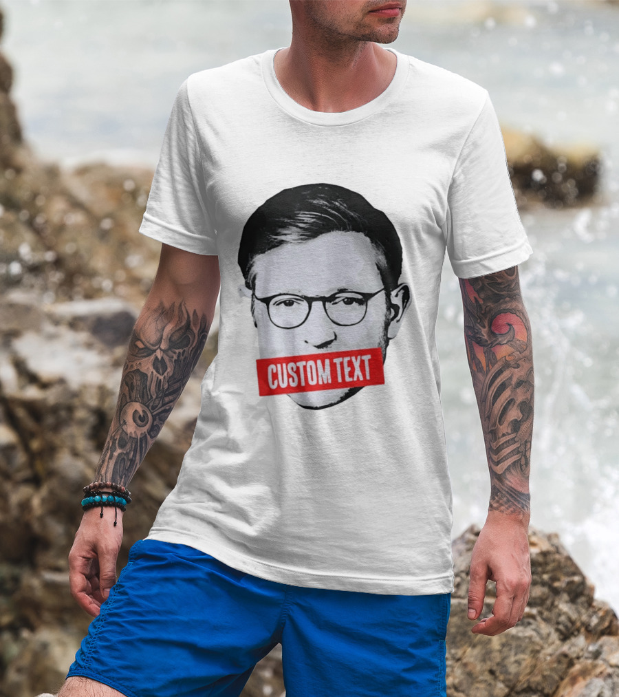 Mike Johnson Silenced Voice Custom Text Stencil T-Shirt