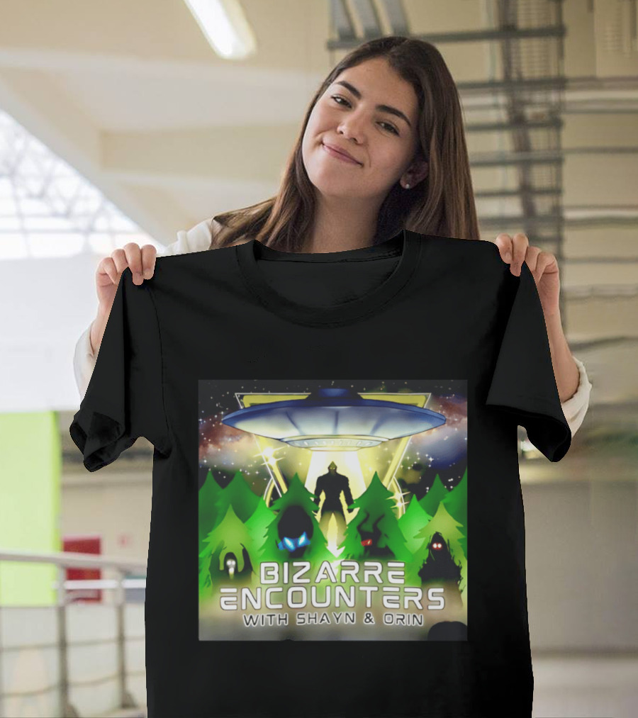 Bizarre Encounters UFO With Shayn And Orin Mysterious Forest Lights Alien Adventure T-Shirt