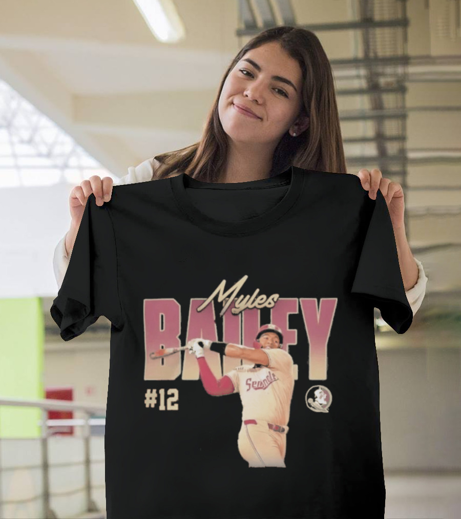 Myles Bailey FSU Seminoles NCAA Baseball #12 Player Collage T-Shirt