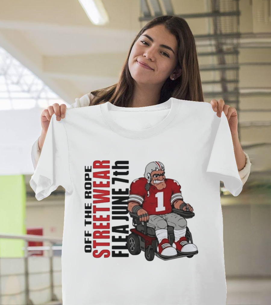 Off The Rope Streetwear Flea June 7th Football Player Wheelchair T-Shirt