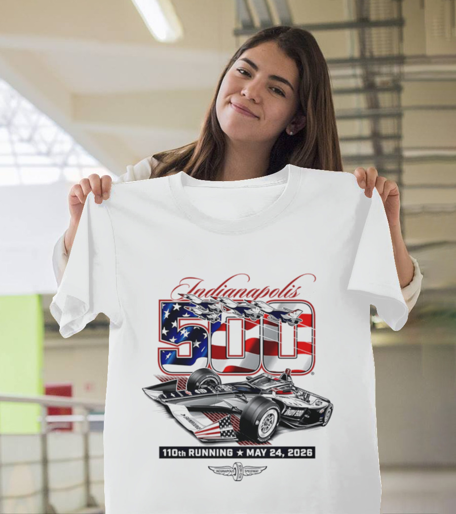 Indianapolis 500 IndyCar 110th Running May 24 2026 American Flag Racing T-Shirt