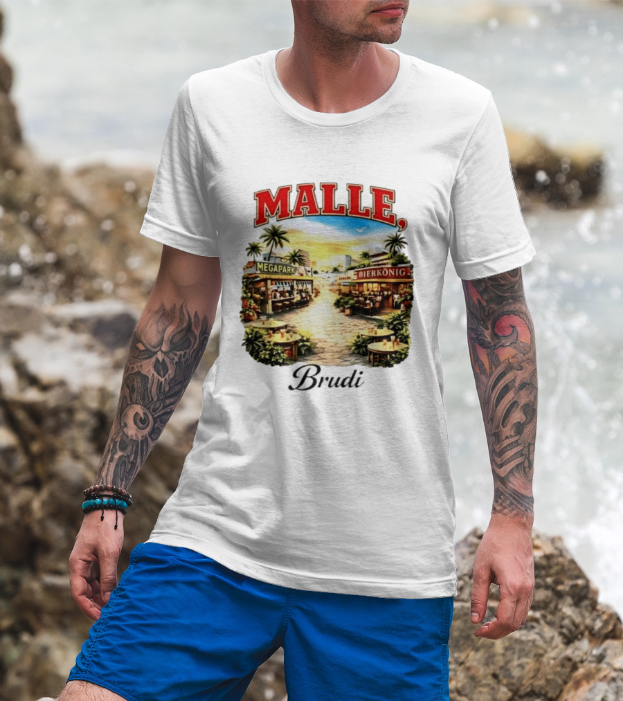 Malle Brudi Megapark Bierkönig Island Vibes Tropical Scene T-Shirt