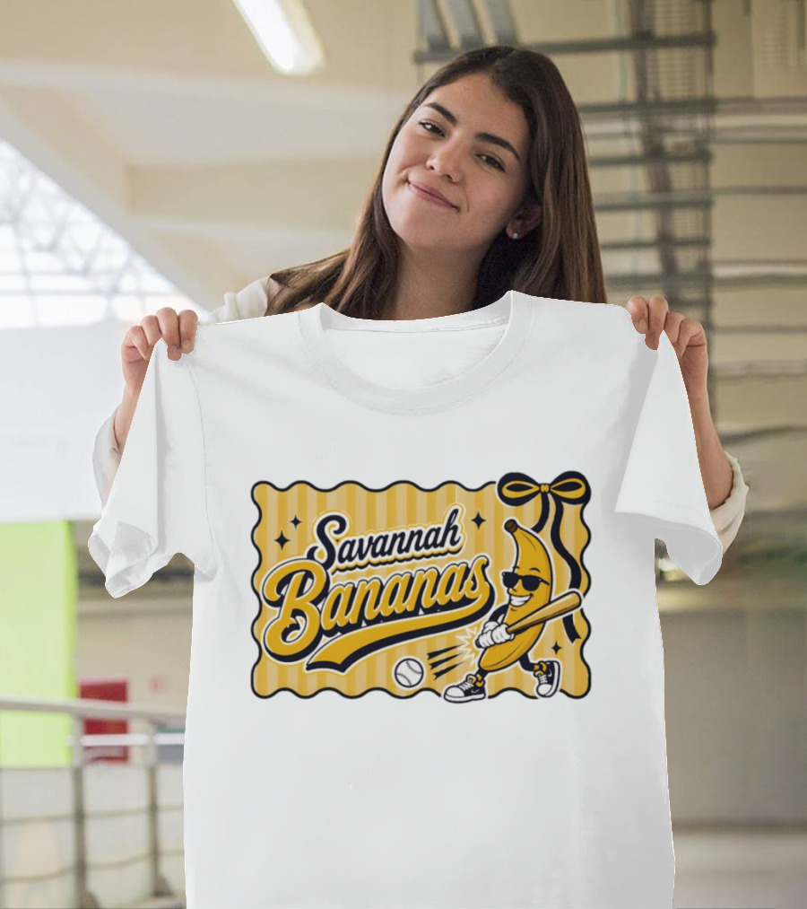 Savannah Bananas Baseball Team Cartoon Character Batting Savannah Georgia 2026 T-Shirt