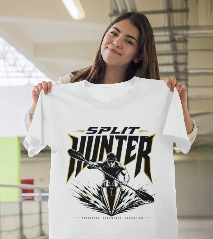 Split Hunter Kayaker Precision Technique Execution T-Shirt