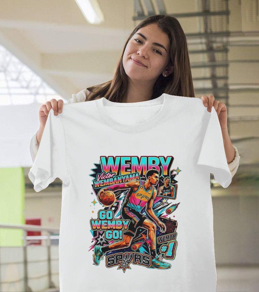 Victor Wembanyama Spurs Wemby Number 1 Go Wemby Go Basketball 2026 T-Shirt