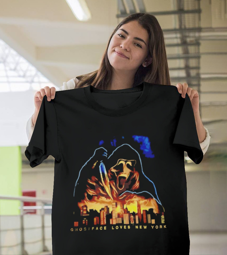 Ghostface Loves New York City Skyline Scream Urban Horror T-Shirt