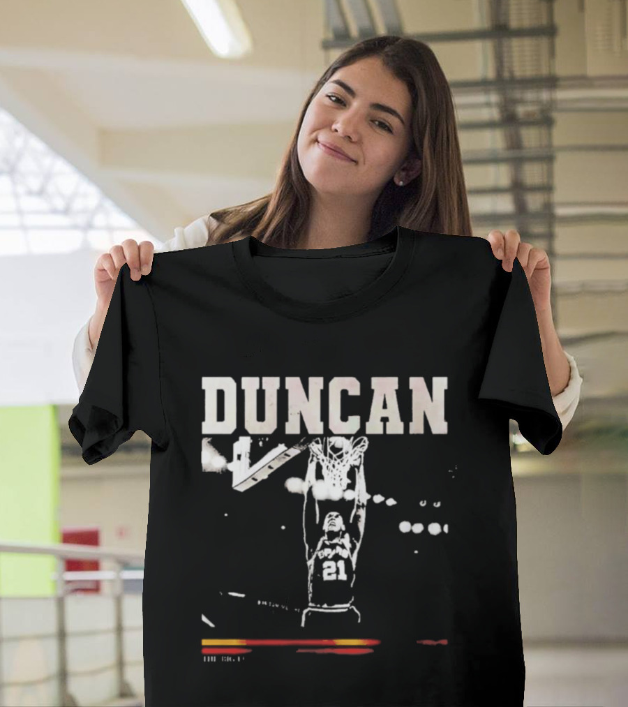 Tim Duncan Dunk Spurs Big Fundamental 21 T-Shirt